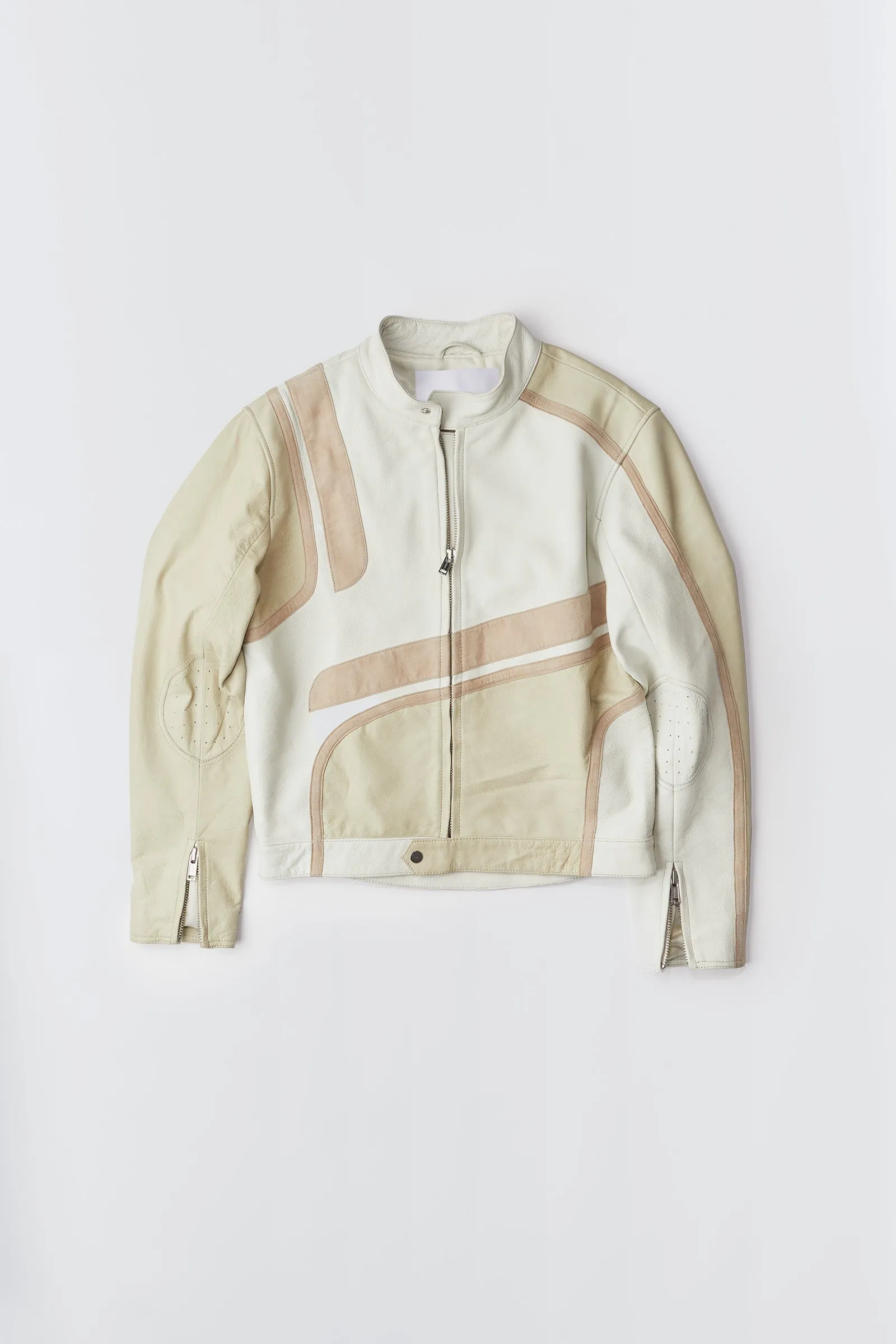 Hiro White Leather Moto Jacket sold by Deadwood Studios product image thumbnail 4