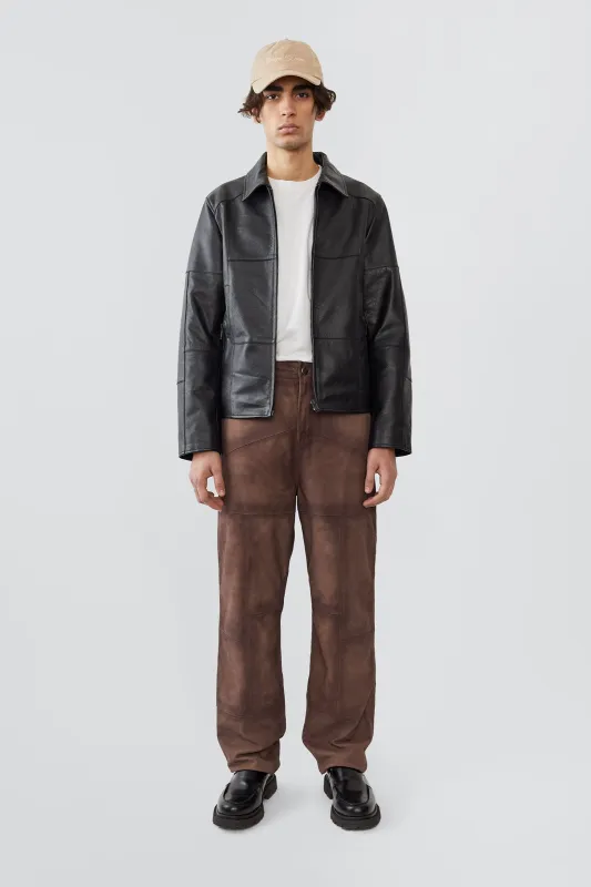 Bruno Black Leather Patch Jacket sold by Deadwood Studios