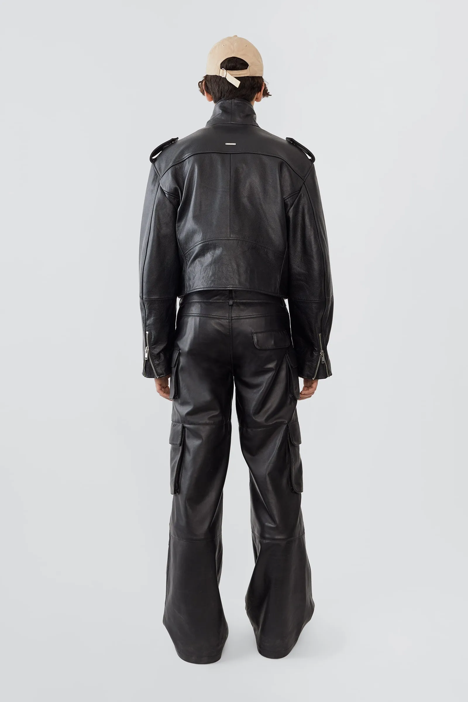 Dormi Black Oversized Leather Jacket sold by Deadwood Studios product image thumbnail 3