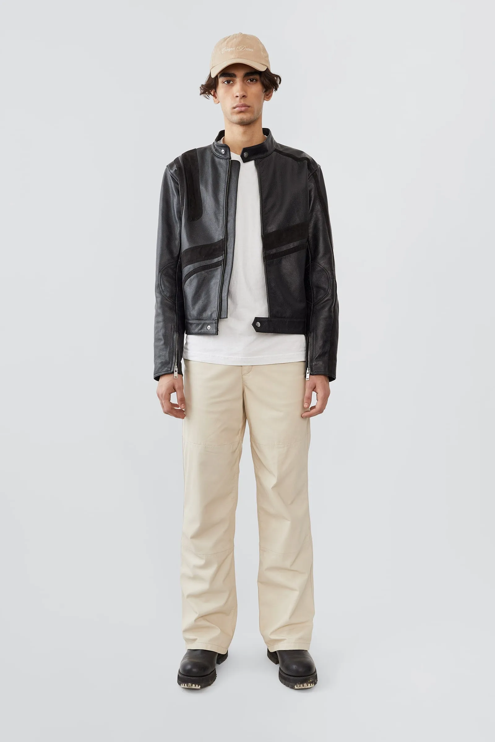 Hiro Black Leather Moto Jacket sold by Deadwood Studios