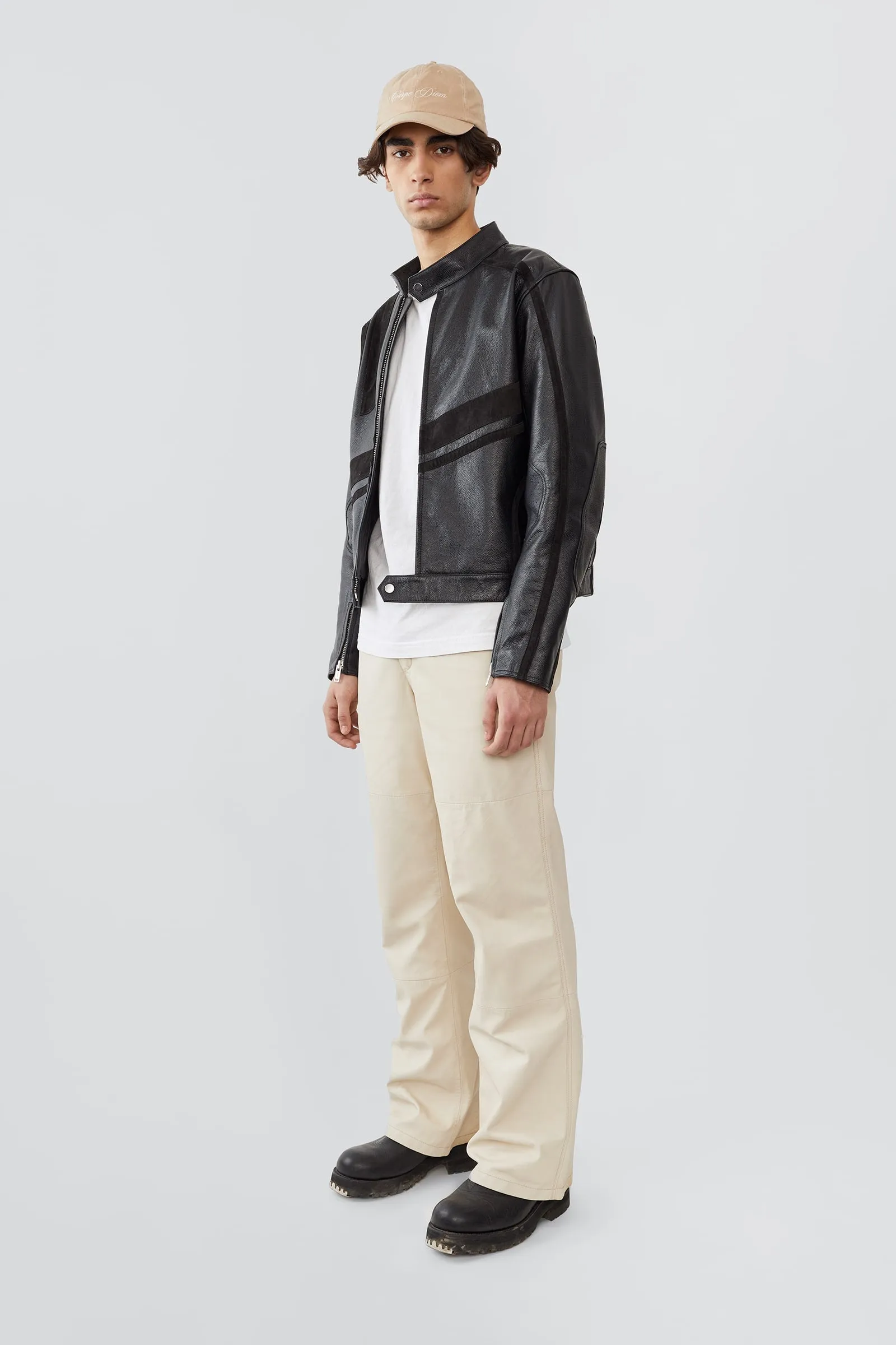 Hiro Black Leather Moto Jacket sold by Deadwood Studios product image thumbnail 2