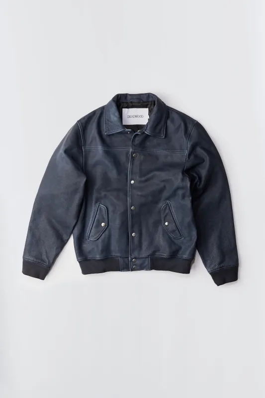 Coach Hand-dyed Blue Leather Jacket sold by Deadwood Studios