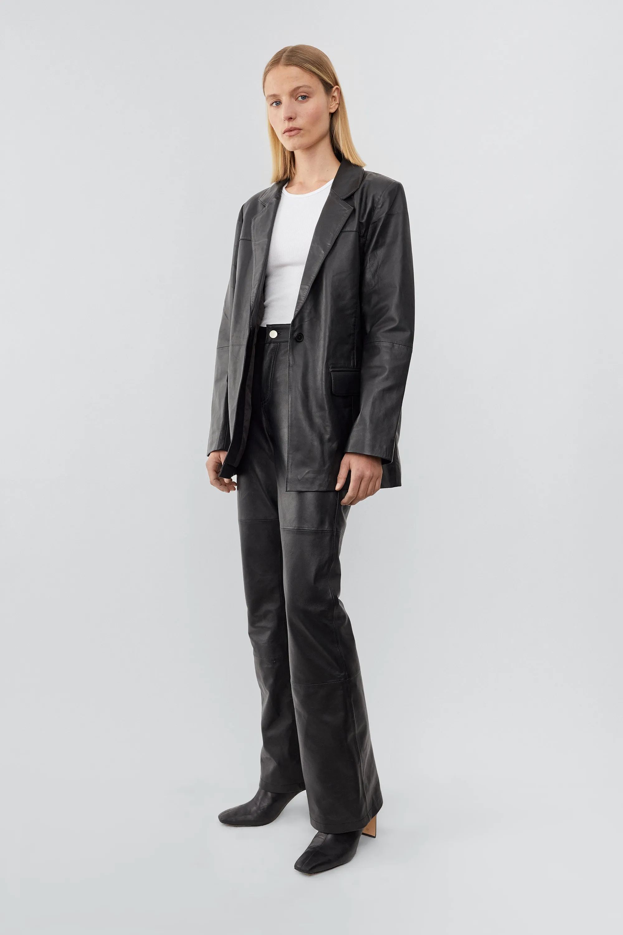 Brooke Black Leather Blazer sold by Deadwood Studios product image thumbnail 3