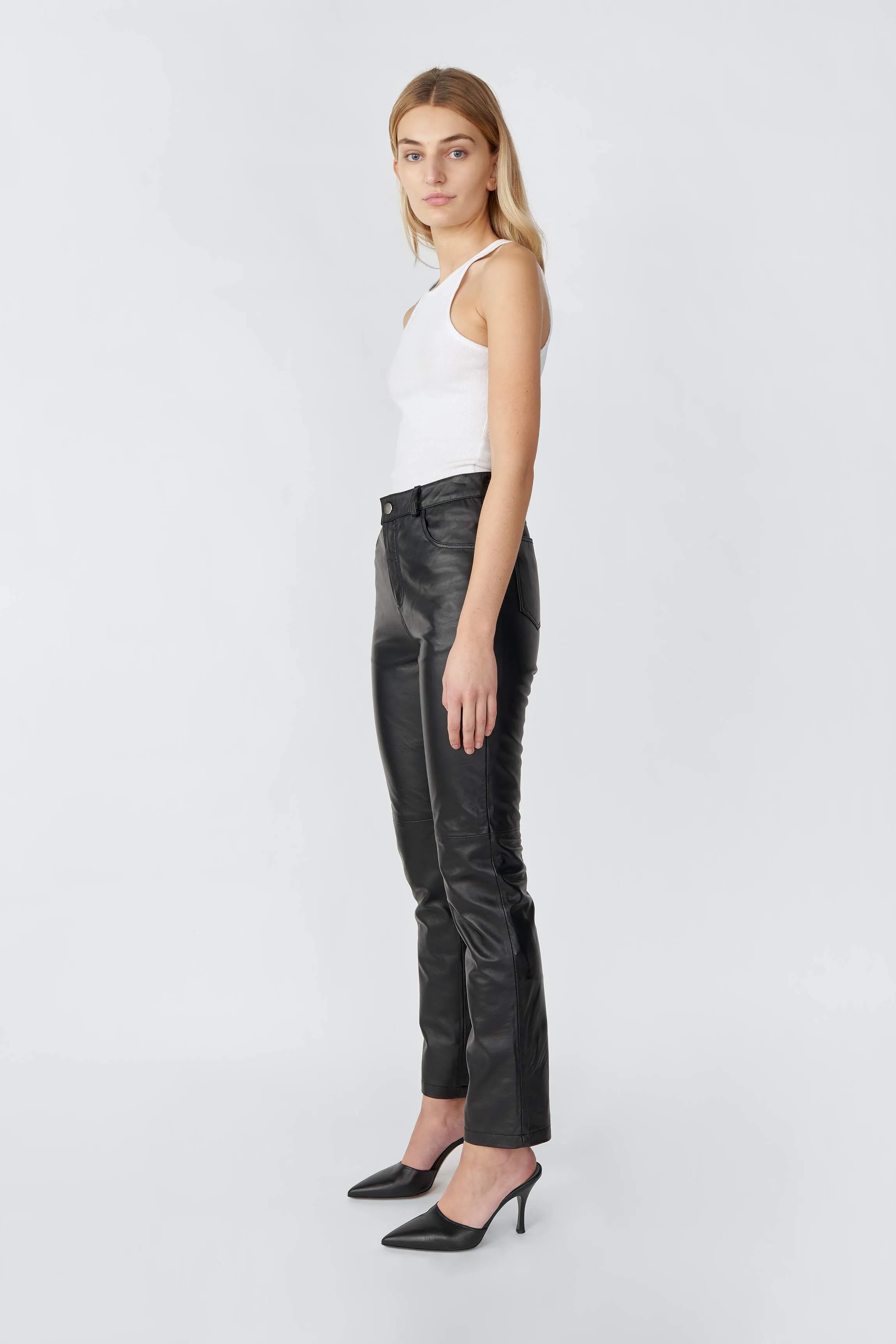 Phoenix Black Leather Pants sold by Deadwood Studios product image thumbnail 3