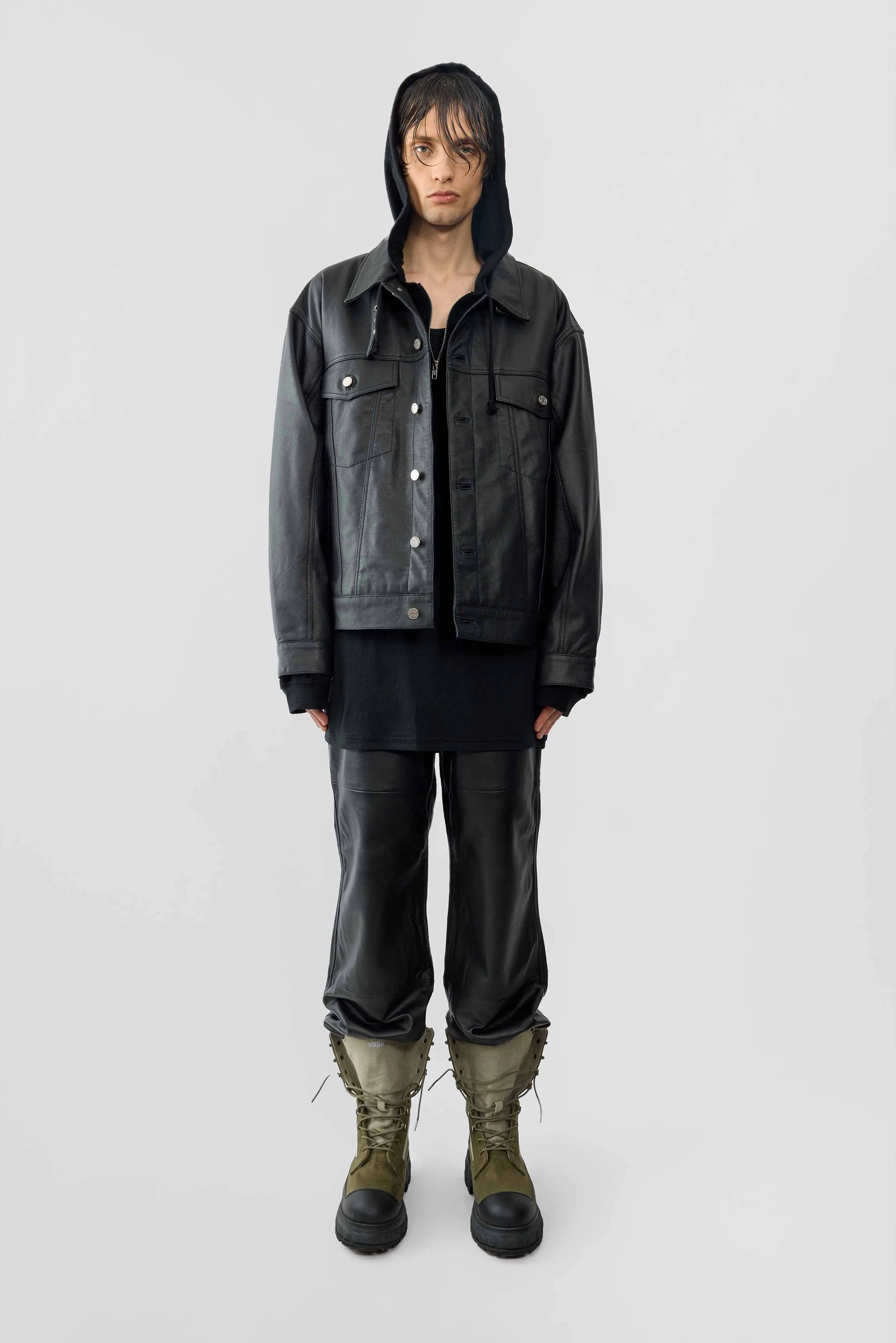 Oracle Black Leather Jacket sold by Deadwood Studios