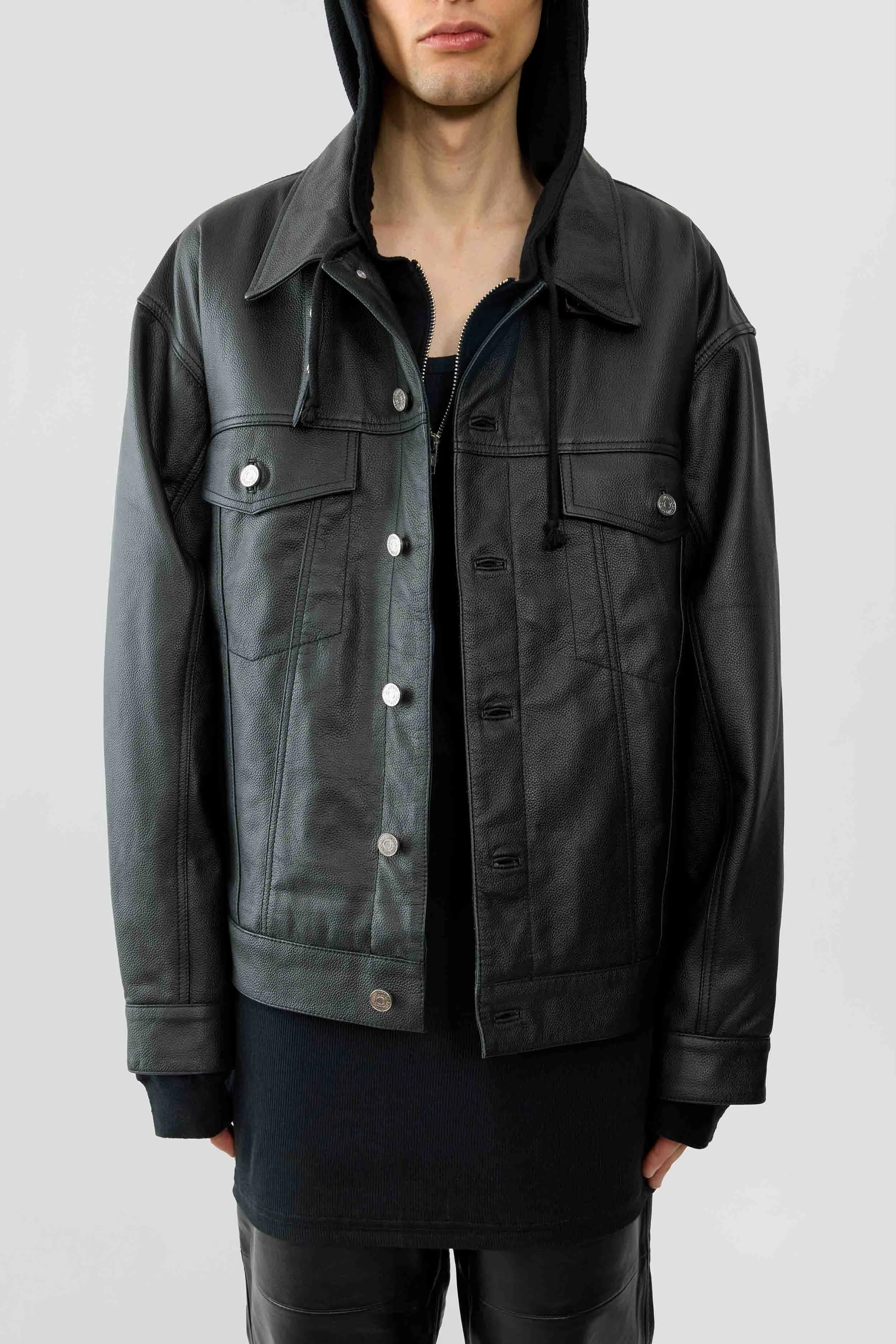 Oracle Black Leather Jacket sold by Deadwood Studios product image thumbnail 3