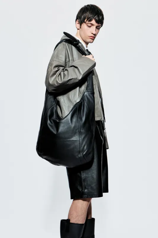 Boel Black Leather Sling Bag sold by Deadwood Studios