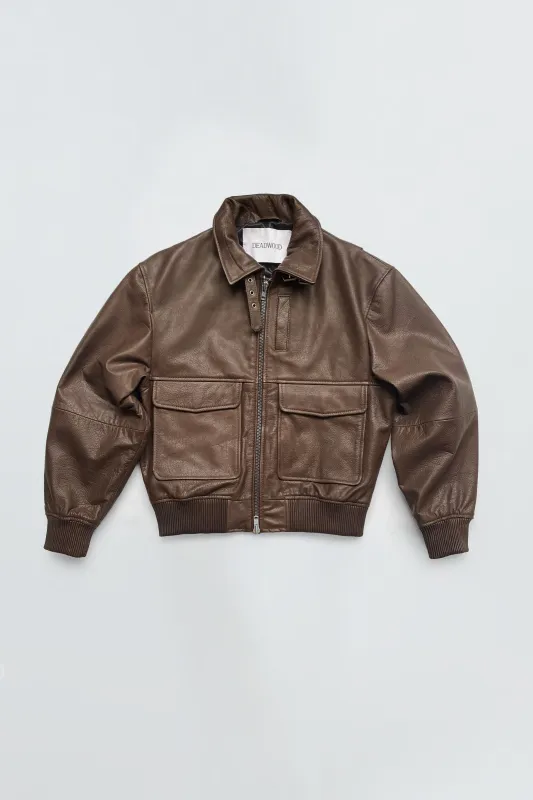 Wingman Brown Leather Jacket sold by Deadwood Studios