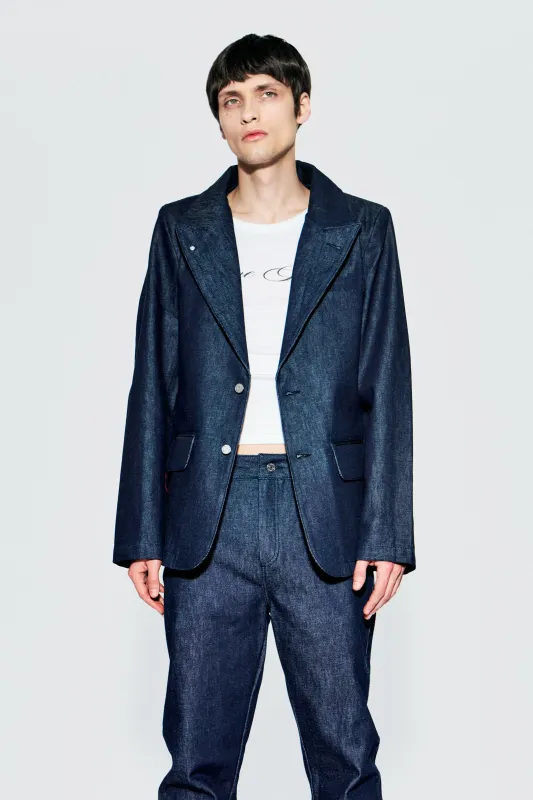 Stanley Blazer – Raw Indigo Denim sold by Deadwood Studios