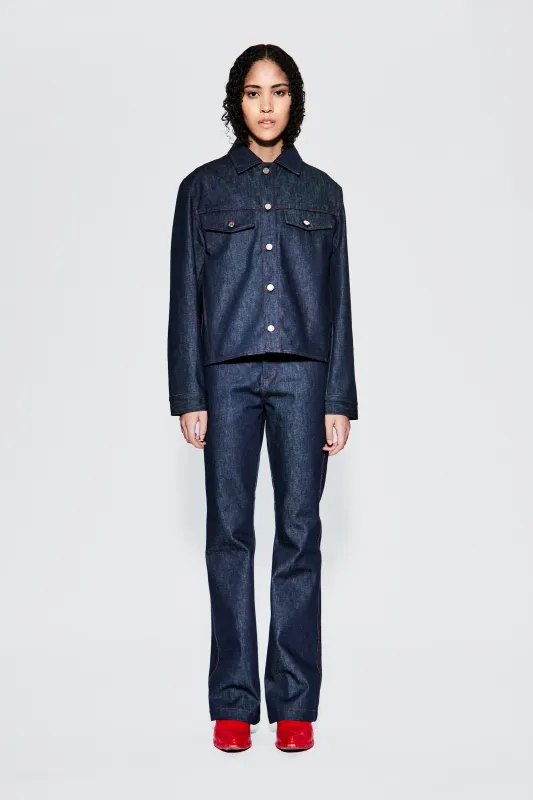 Frankie Jacket - Raw Indigo Denim sold by Deadwood Studios