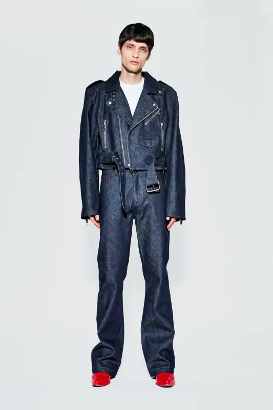 Dormi Oversized Denim Jacket – Red Stitch sold by Deadwood Studios
