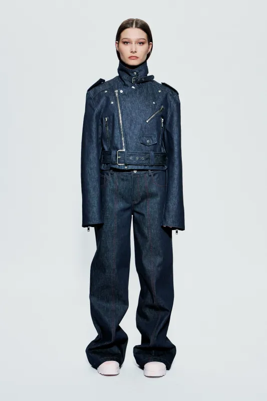 Dormi Oversized Jacket – Raw Indigo Denim sold by Deadwood Studios