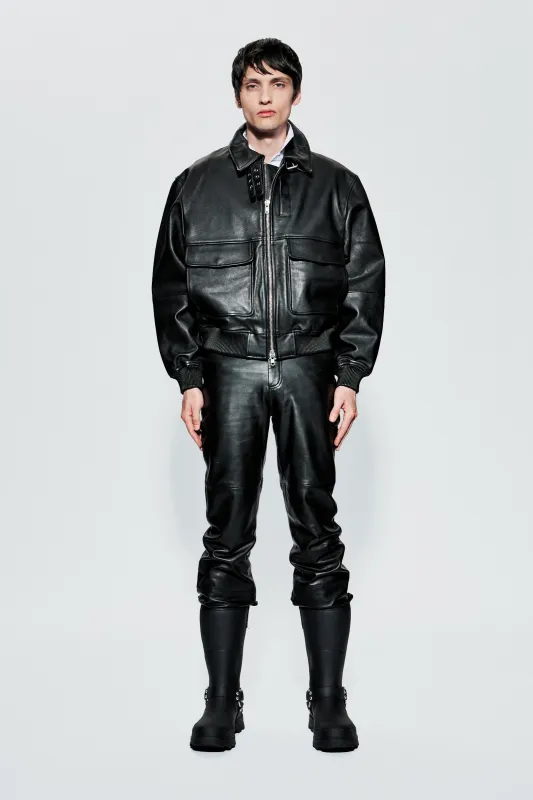 Wingman Black Leather Jacket sold by Deadwood Studios