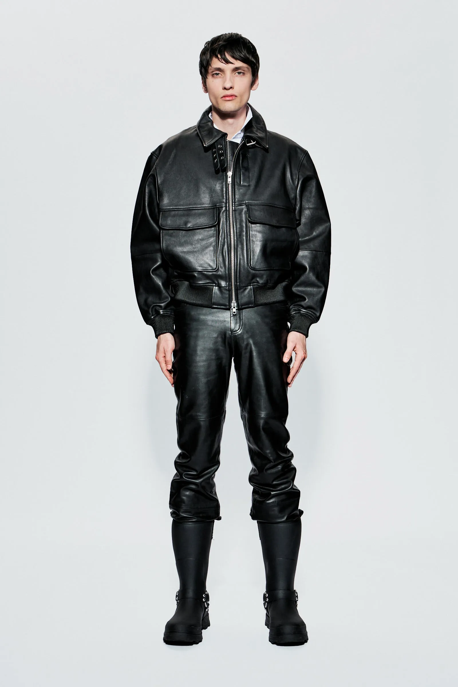Wingman Black Leather Jacket sold by Deadwood Studios