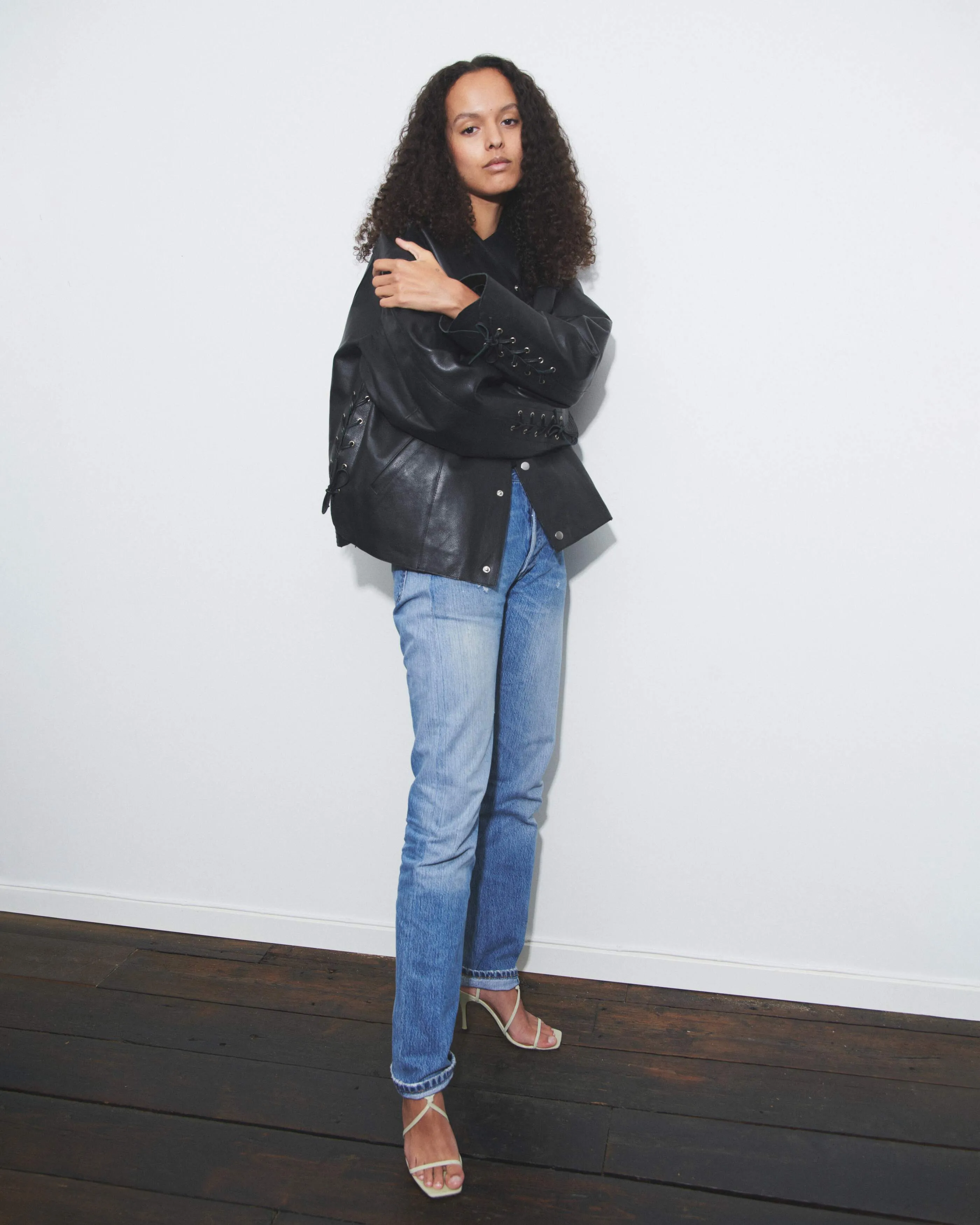 Canoo Black Oversized Leather Jacket sold by Deadwood Studios product image thumbnail 2