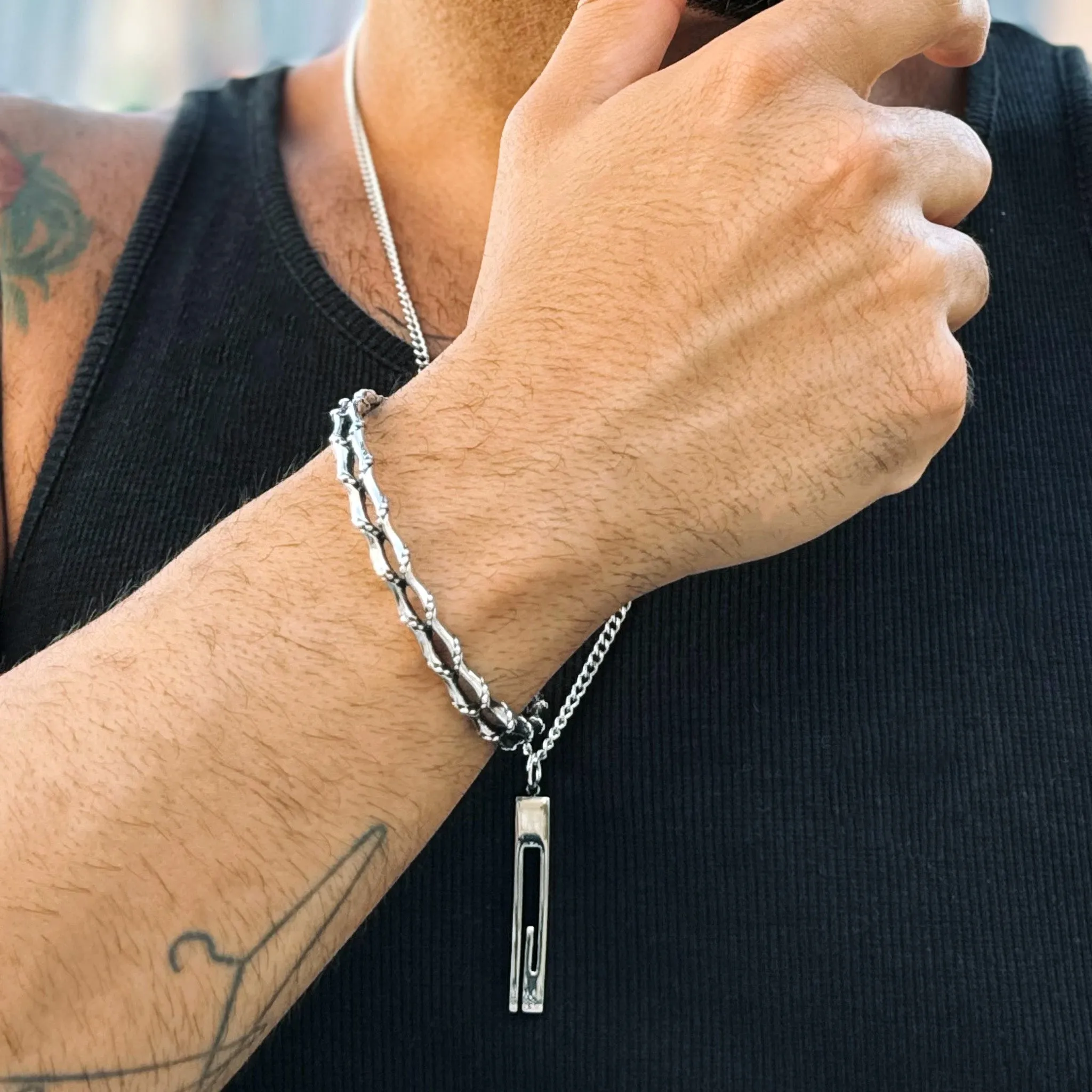 Pulsera Rigel · Pulsera de bambú de doble capa de aleación sold by Barlovento de Biar product image thumbnail 2