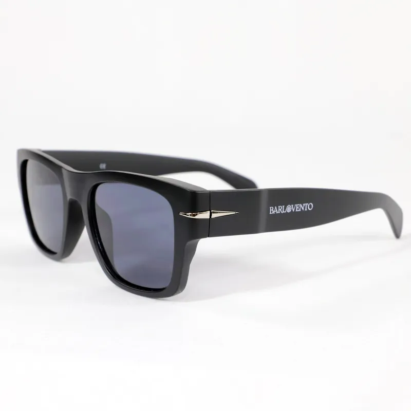 Ondarreta · gafas de sol cuadradas negras con protección UV400 y ribete metálico sold by Barlovento de Biar