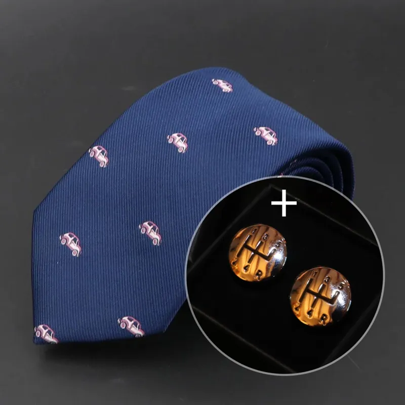 Conjunto de regalo de corbata y gemelos para amantes de los coches sold by Barlovento de Biar