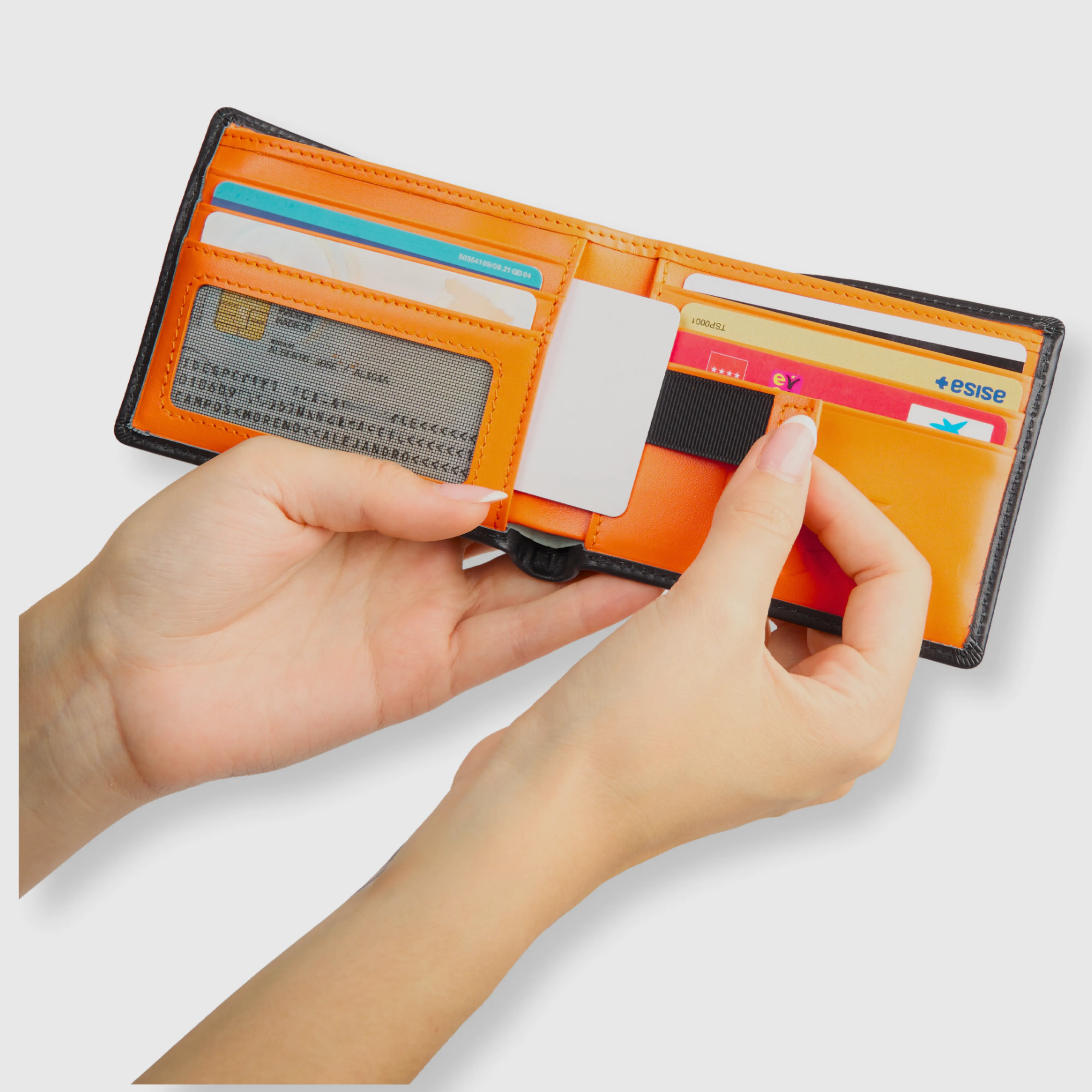 Zürich · Billetera de cuero genuino con interior naranja sold by Barlovento de Biar product image thumbnail 3