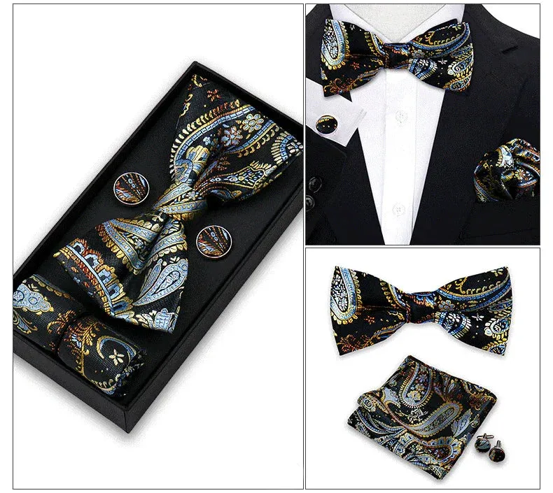 Albuquerque · juego de pajaritas con estampado paisley azul y dorado sold by Barlovento de Biar product image thumbnail 3