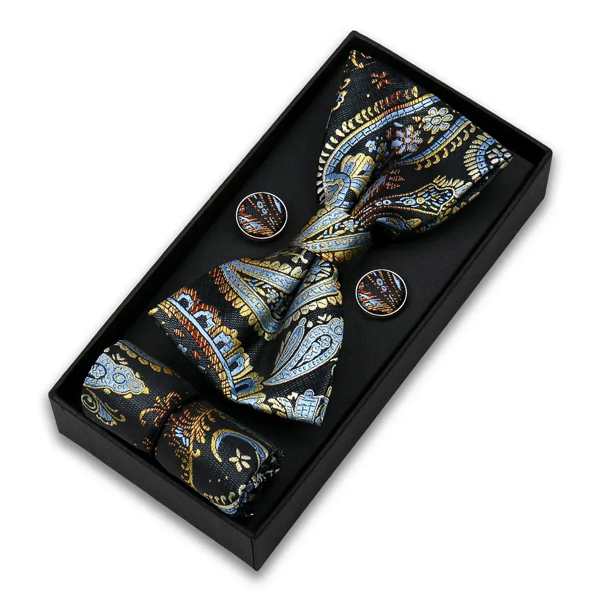 Albuquerque · juego de pajaritas con estampado paisley azul y dorado sold by Barlovento de Biar product image thumbnail 2