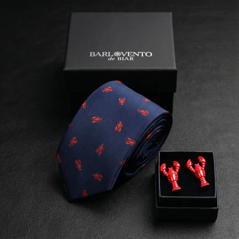 Set de regalo de corbata y gemelos para amantes de las langostas sold by Barlovento de Biar