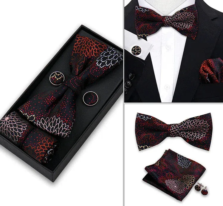 Fénix · conjunto de pajarita negra y roja con flores de plumas sold by Barlovento de Biar product image thumbnail 3