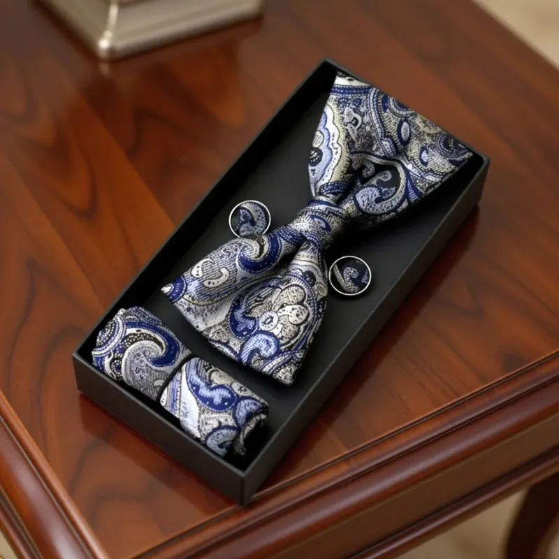 Los Ángeles · conjunto de pajarita azul Paisley made by Barlovento de Biar