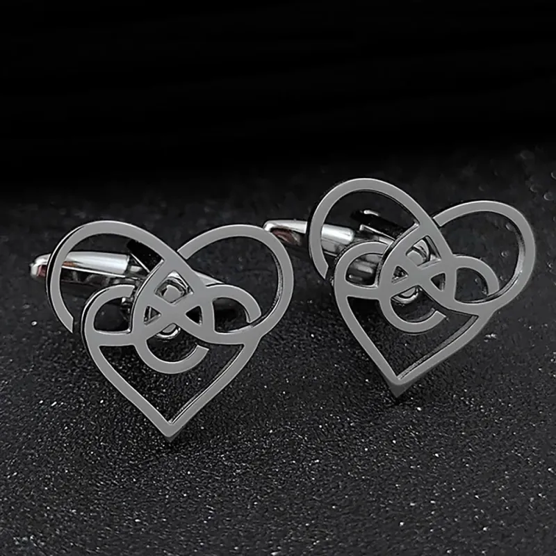 Corazones · gemelos plateados con forma de nudo para San Valentín sold by Barlovento de Biar