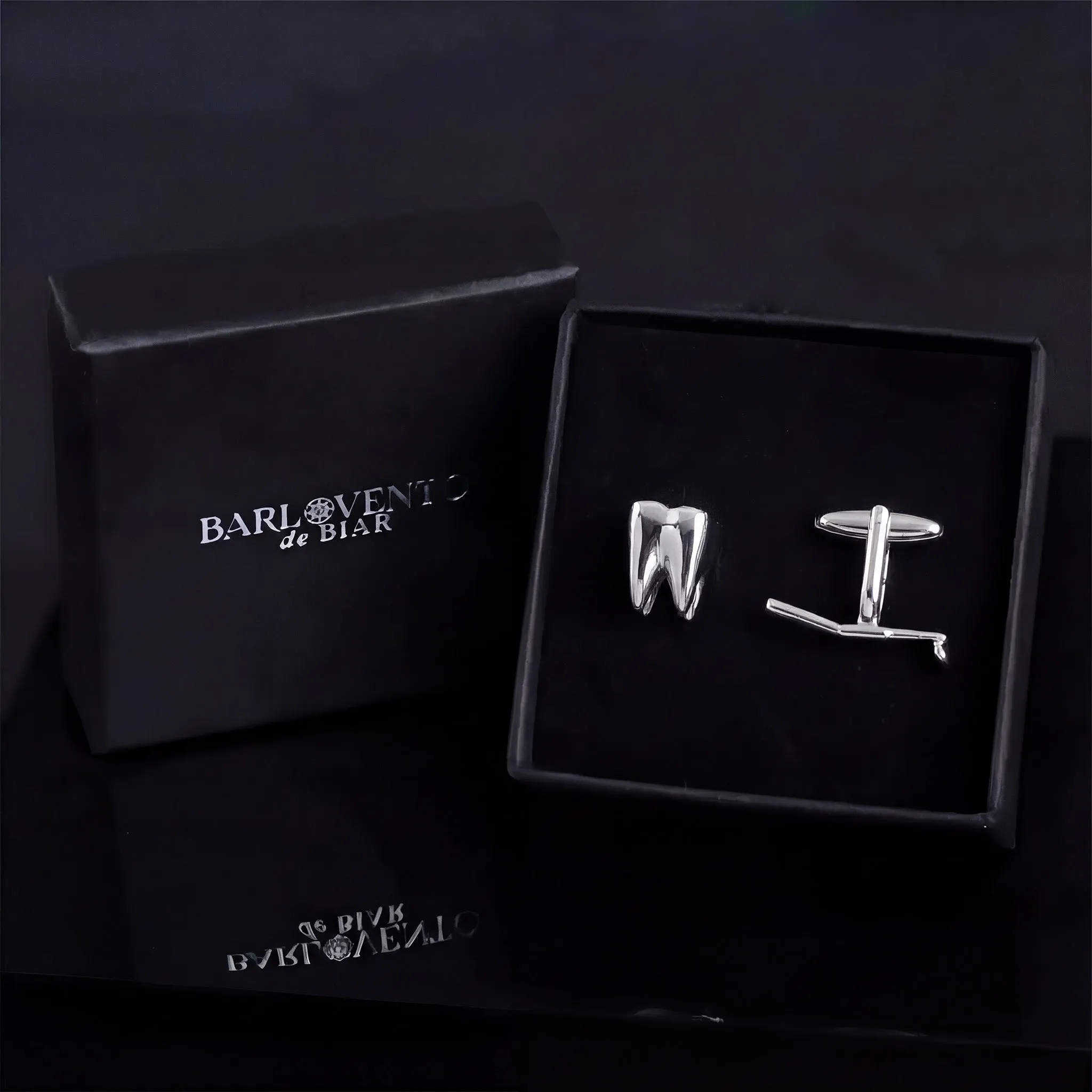 Diente y espejo · gemelos de camisa para dentistas sold by Barlovento de Biar product image thumbnail 2