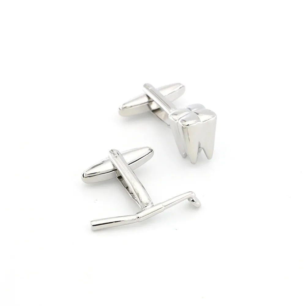 Diente y espejo · gemelos de camisa para dentistas sold by Barlovento de Biar product image thumbnail 3