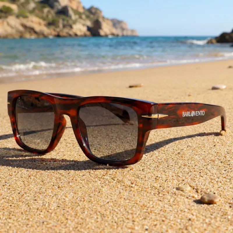 Varadero · gafas de sol de carey con lentes azules UV400 made by Barlovento de Biar