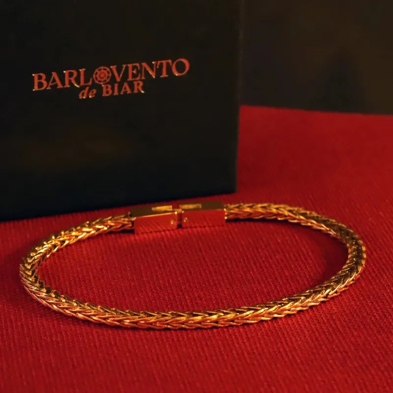 Pulsera Thalassa · Pulsera cadena rígida, chapada en oro made by Barlovento de Biar