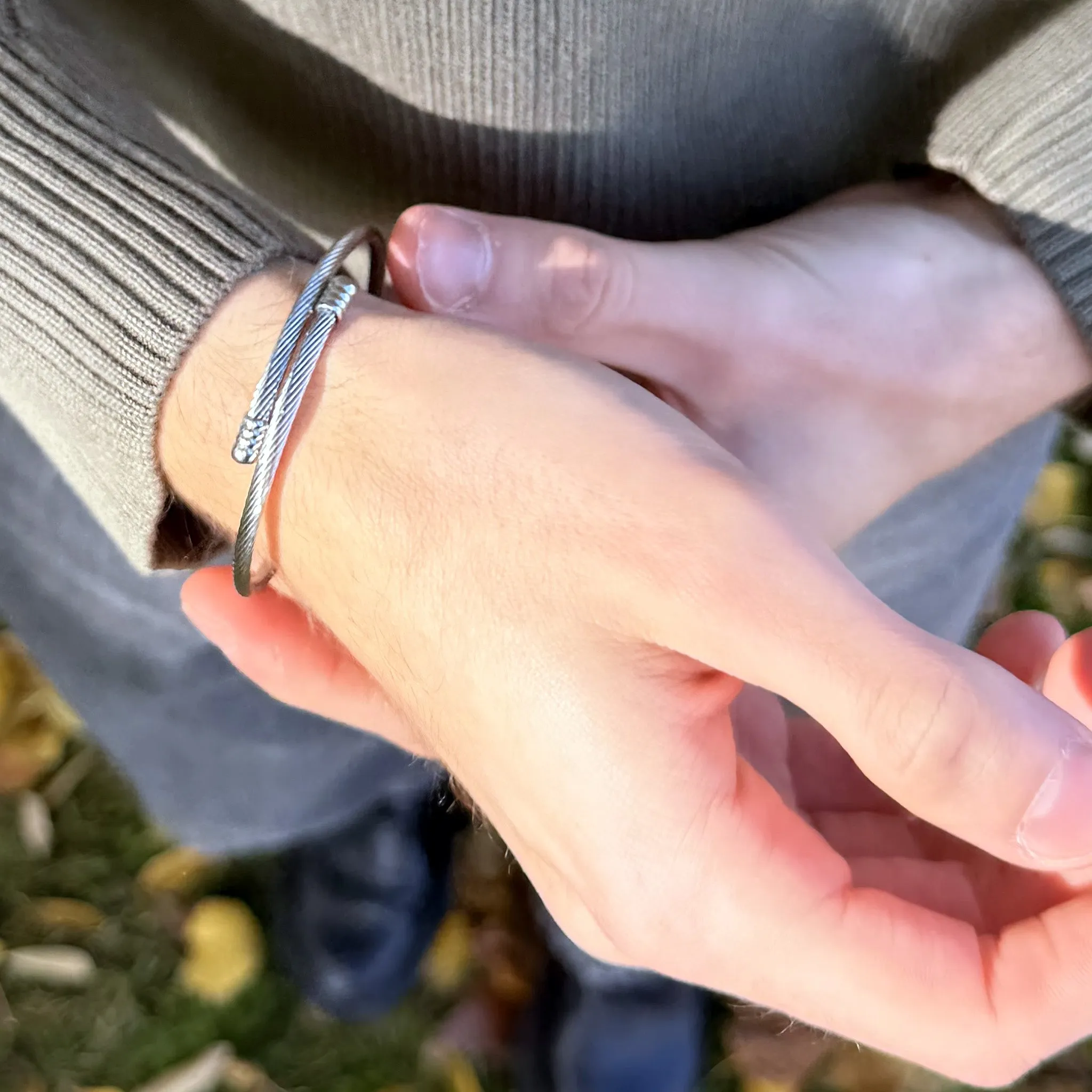 Pulsera Carme Plateada · Pulsera rígida Plateada sold by Barlovento de Biar product image thumbnail 5