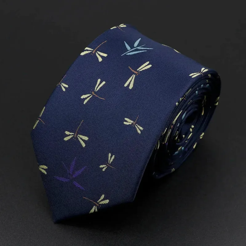 Libélulas  ·  corbata con diseño de insectos azules made by Barlovento de Biar