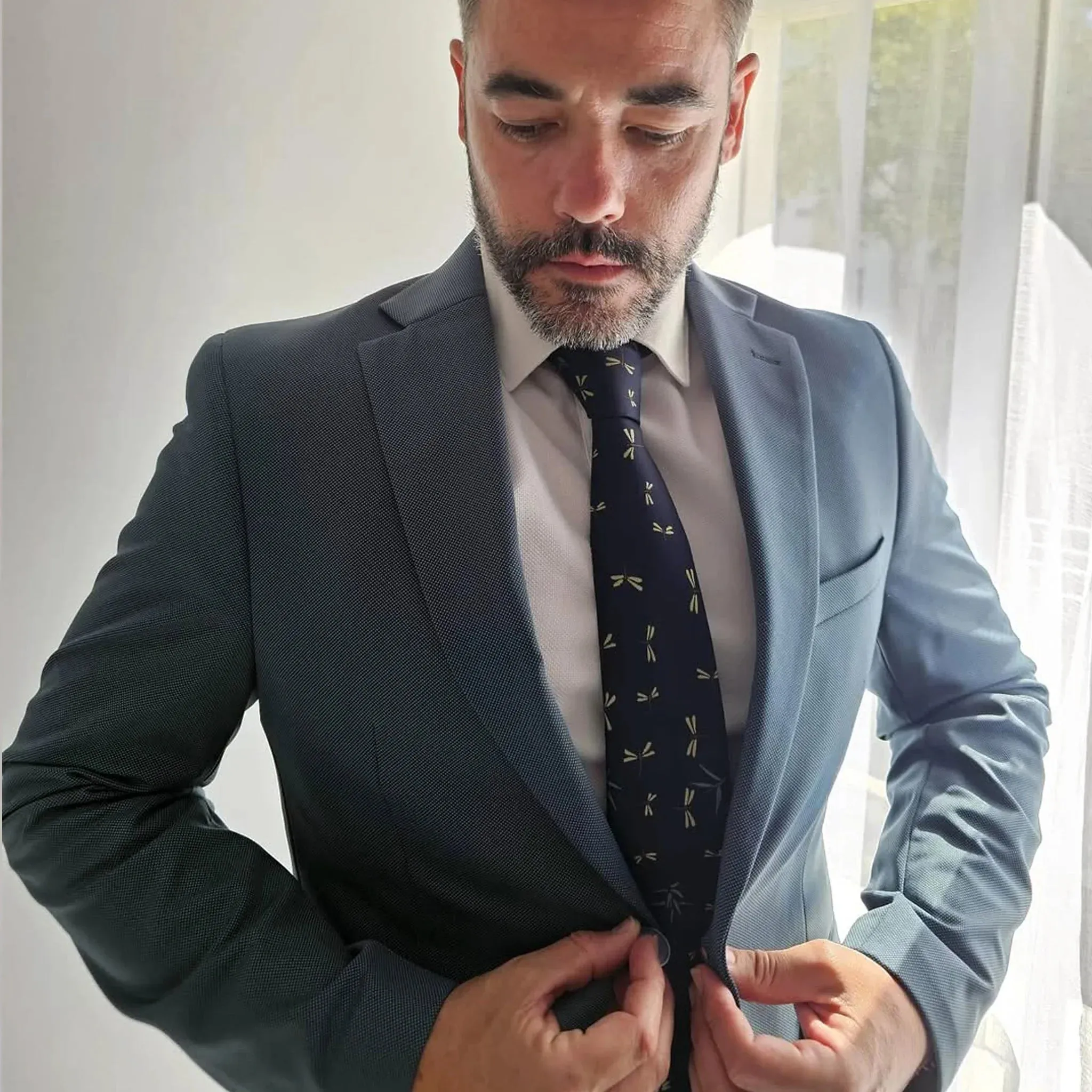 Libélulas · corbata con diseño de insectos azules sold by Barlovento de Biar product image thumbnail 2