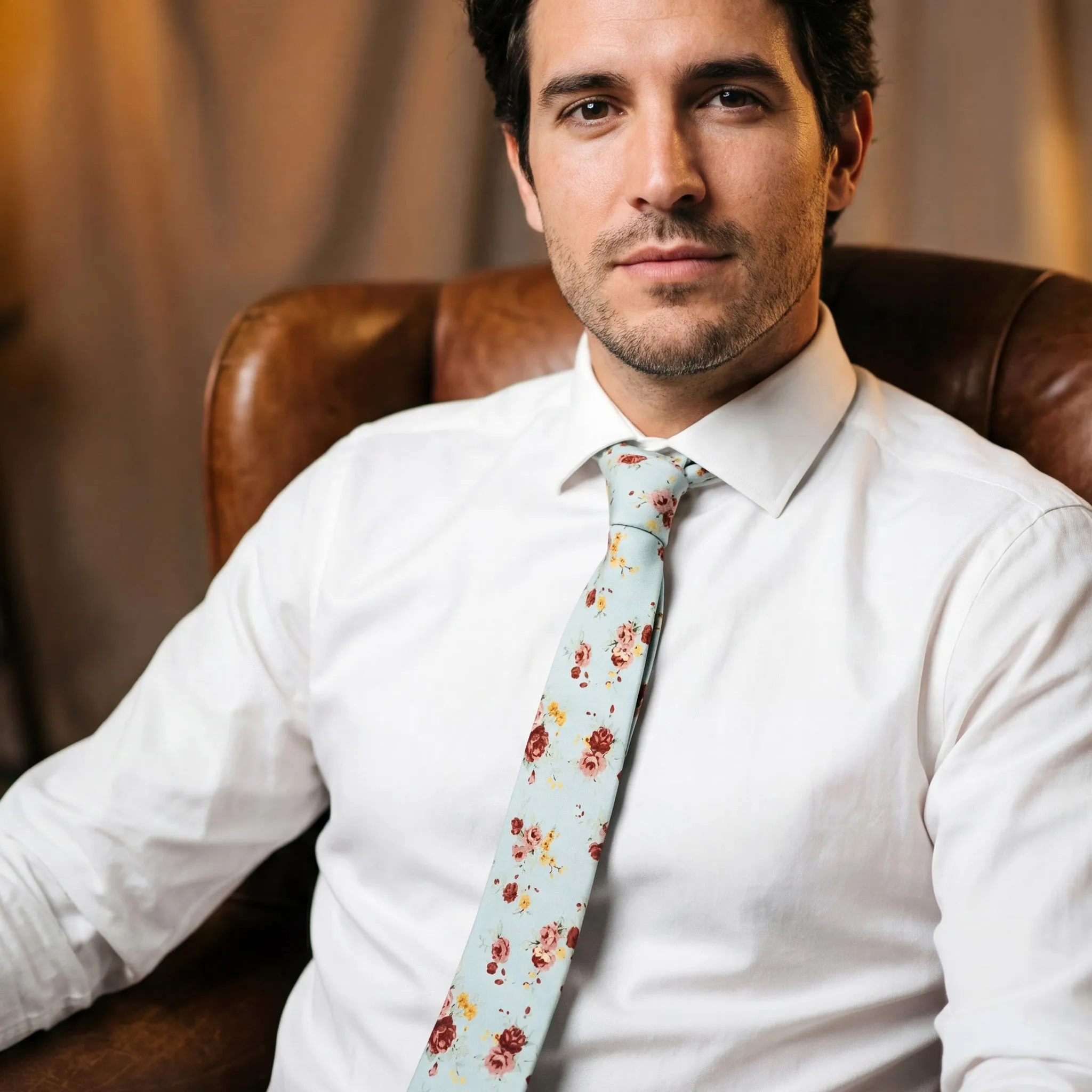 Ranúnculos · ESTRECHA · corbata floral azul pálido sold by Barlovento de Biar product image thumbnail 4