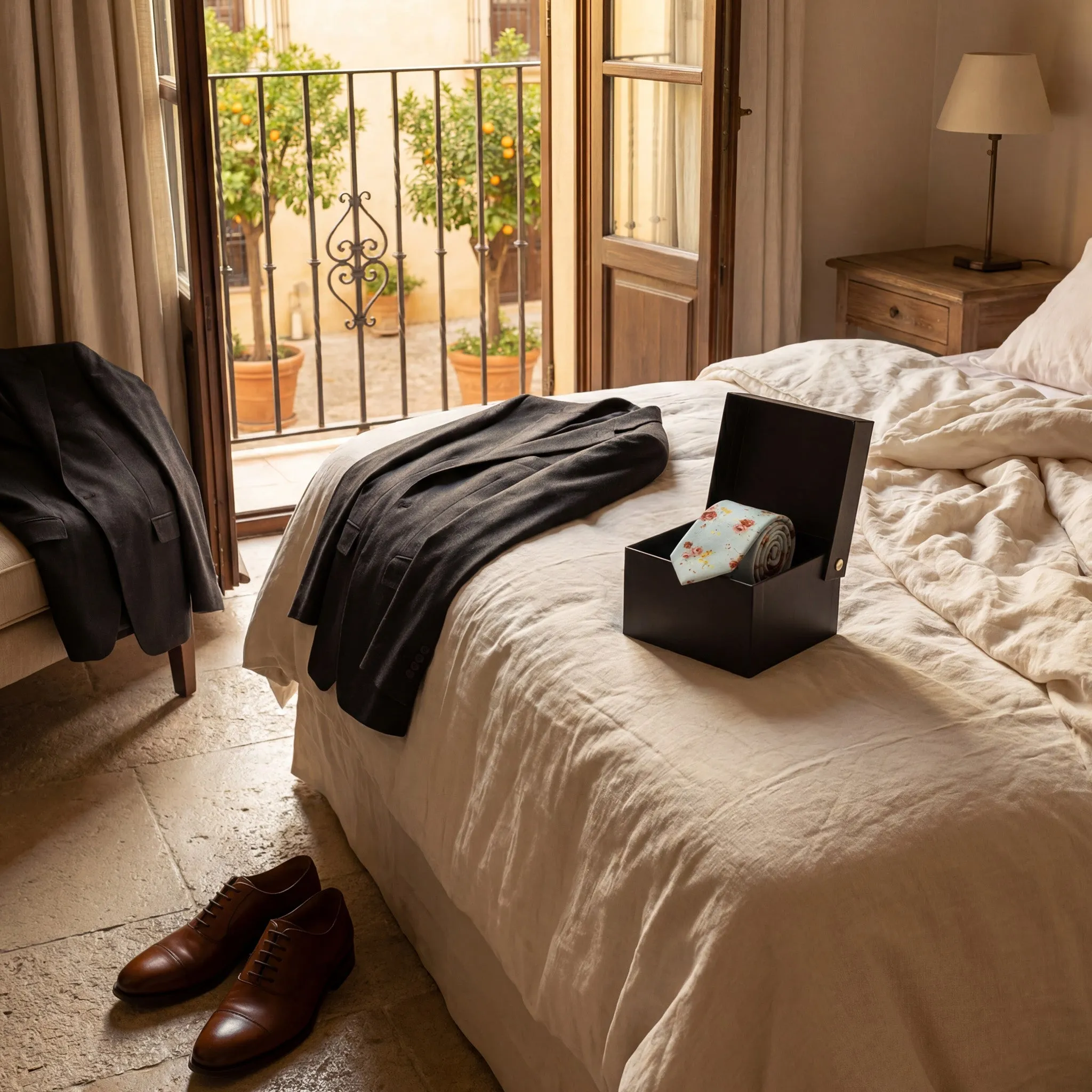 Ranúnculos · ESTRECHA · corbata floral azul pálido sold by Barlovento de Biar product image thumbnail 5