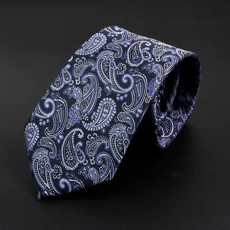 Vichy · corbata con estampado Paisley azul made by Barlovento de Biar