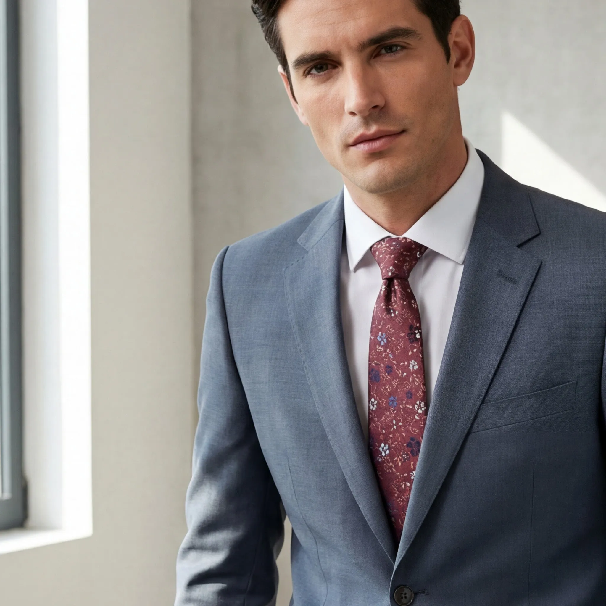 Auvergne · corbata floral de color rojo intenso sold by Barlovento de Biar product image thumbnail 4