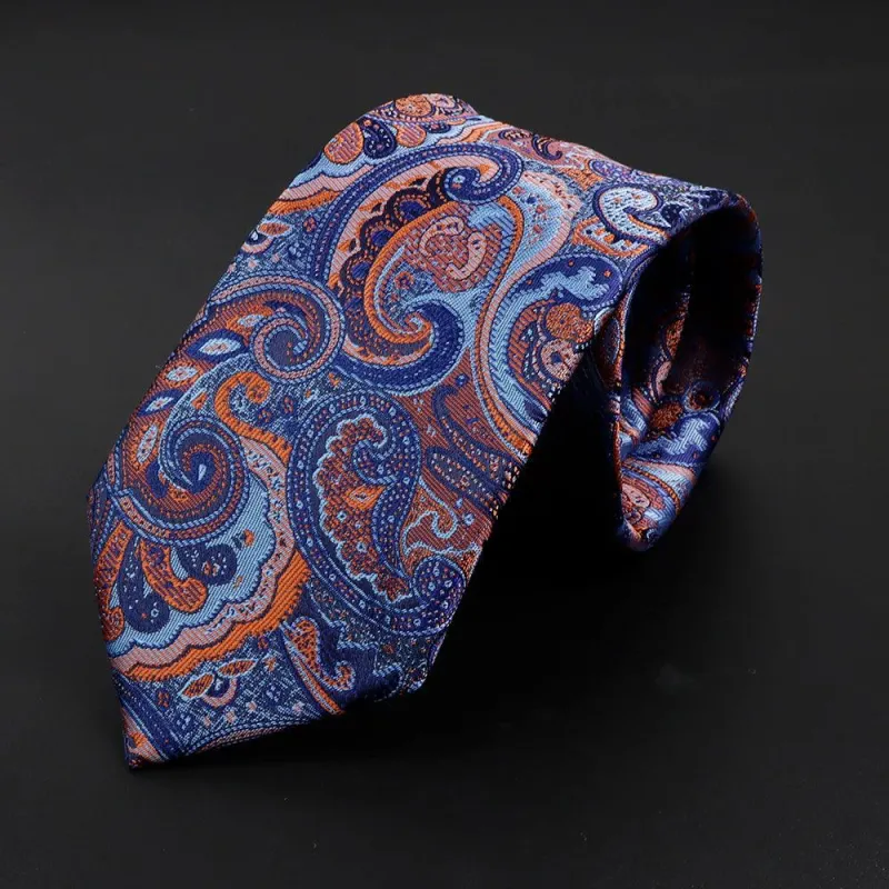 Languedoc · corbata con estampado paisley azul made by Barlovento de Biar