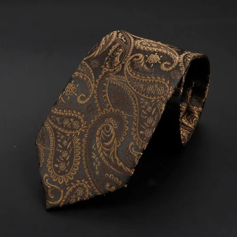 Limousin · corbata con estampado paisley marrón made by Barlovento de Biar