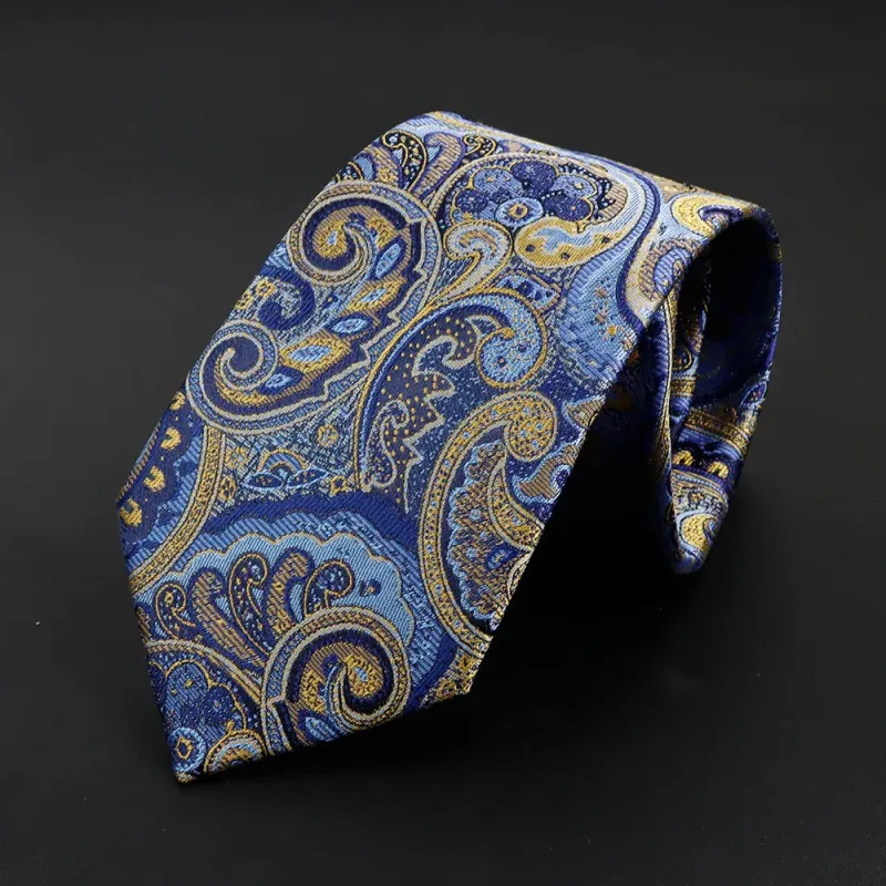 Dax · corbata con estampado paisley azul made by Barlovento de Biar