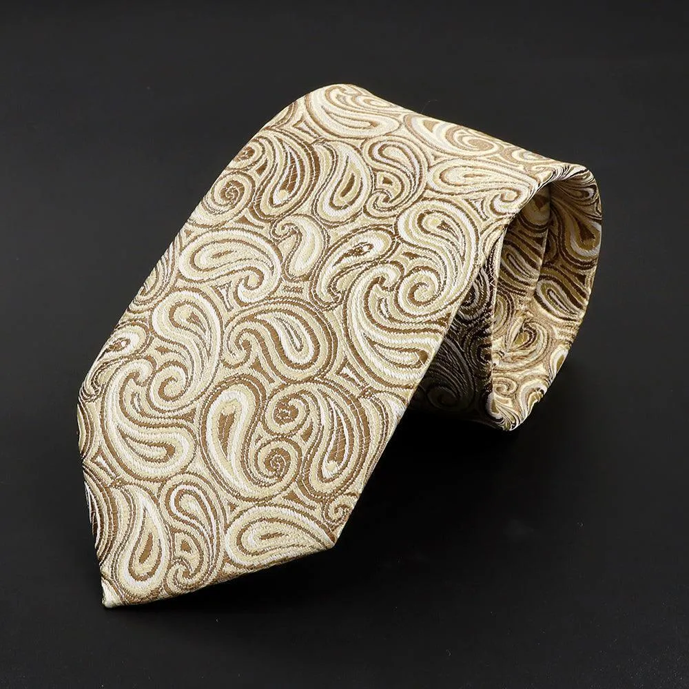 Strasbourg · corbata con estampado paisley dorado sold by Barlovento de Biar