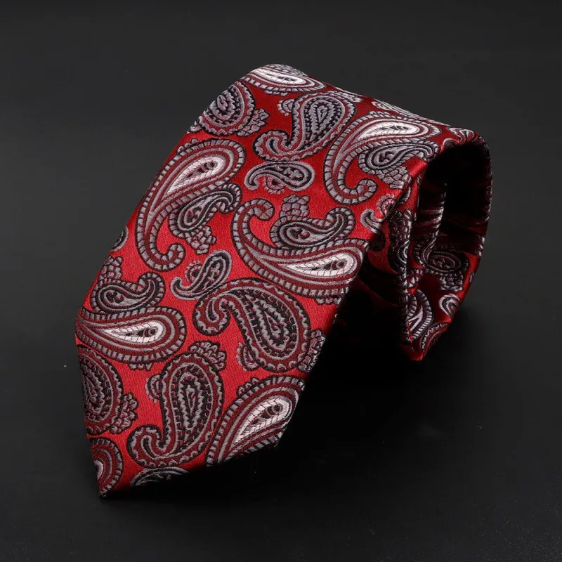 Beaujolais · corbata con estampado paisley roja made by Barlovento de Biar