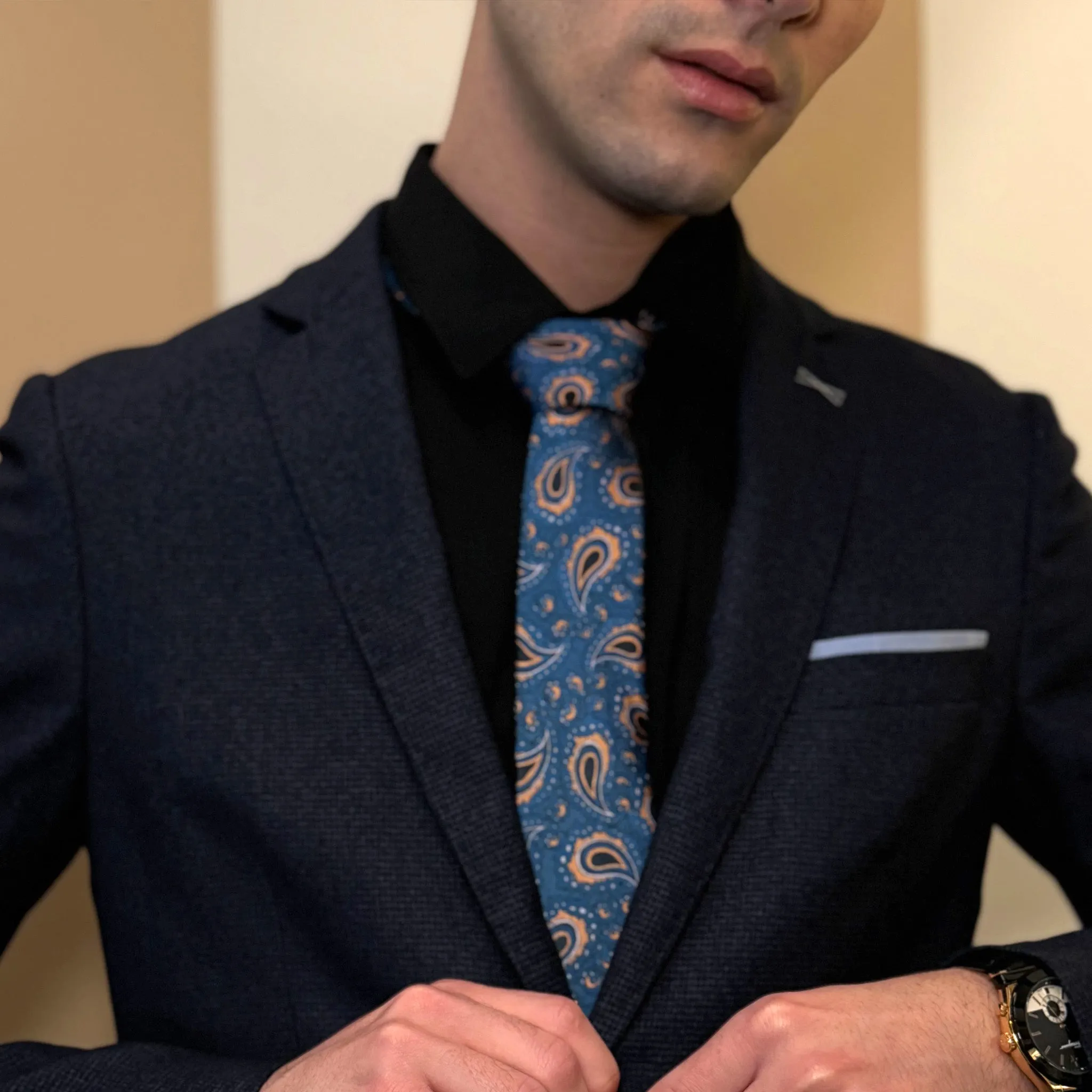 Poitiers · corbata con estampado paisley azul sold by Barlovento de Biar product image thumbnail 3