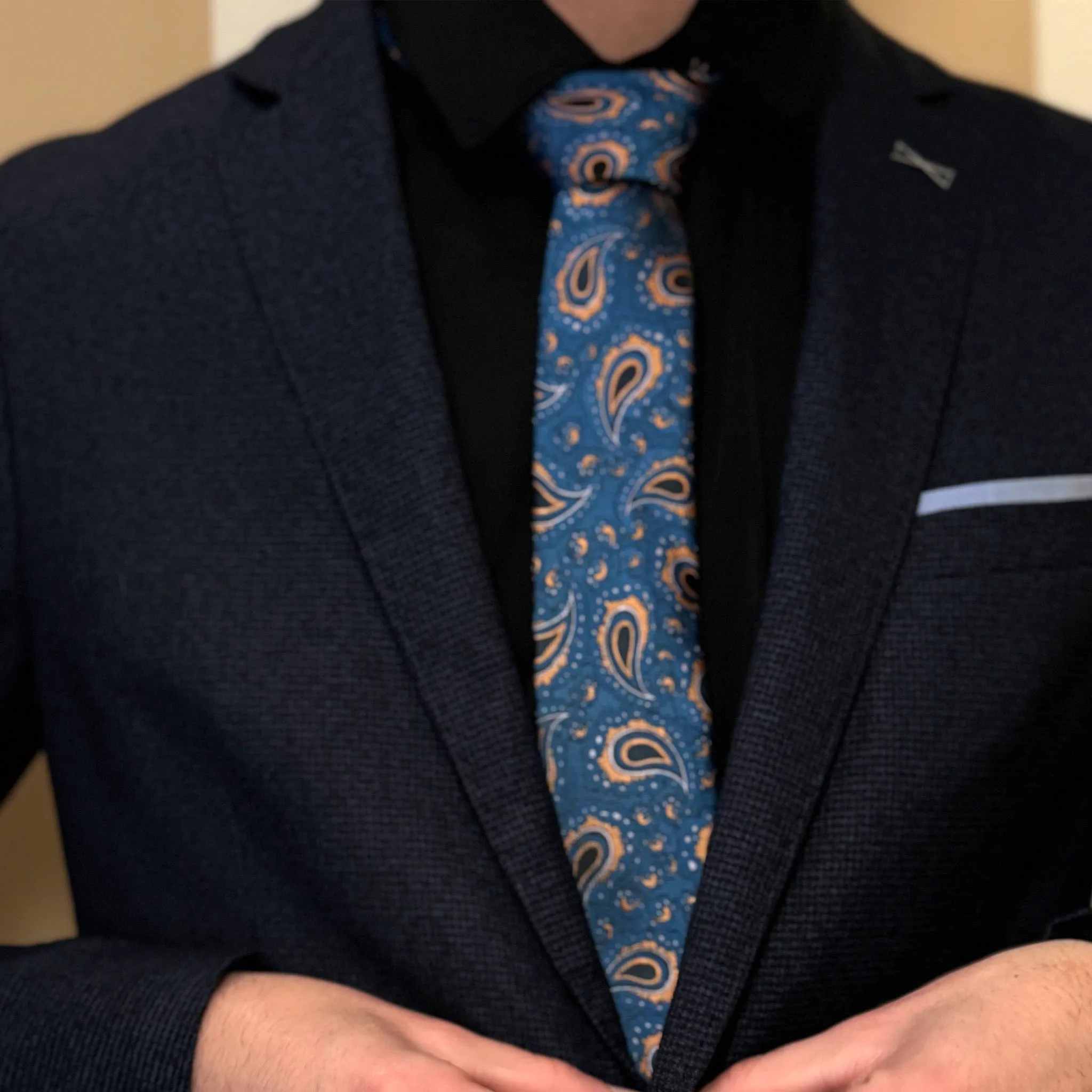 Poitiers · corbata con estampado paisley azul sold by Barlovento de Biar product image thumbnail 5