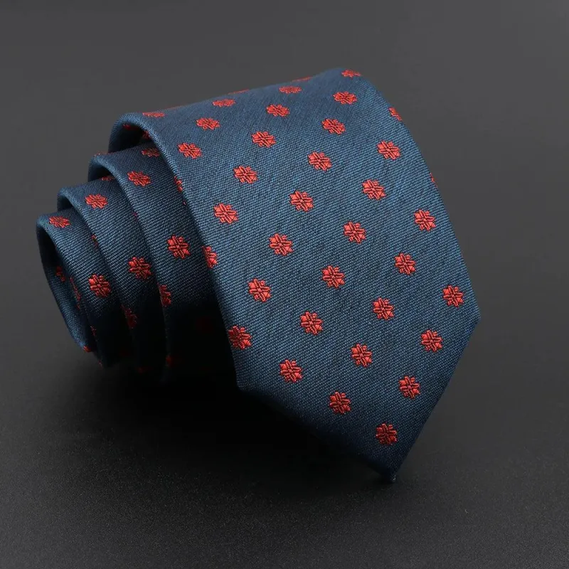 Rosas Rojas · corbata azul con flores rojas geométricas made by Barlovento de Biar