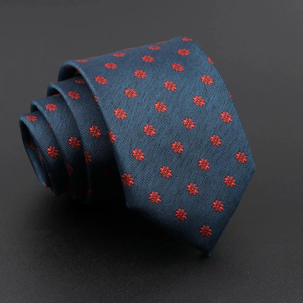 Rosas Rojas · corbata azul con flores rojas geométricas sold by Barlovento de Biar