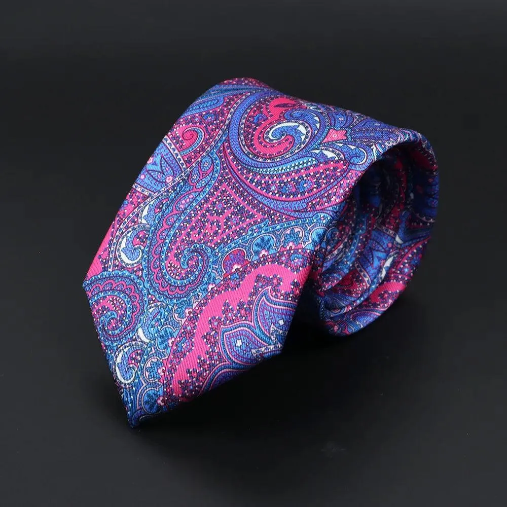 Grasse · corbata con estampado paisley rosado y azul sold by Barlovento de Biar